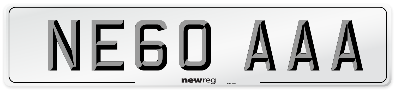 NE60 AAA Number Plate from New Reg